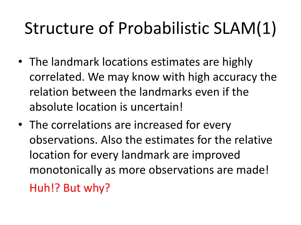 structure of probabilistic slam 1