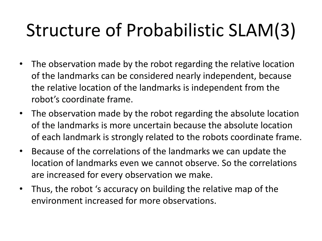 structure of probabilistic slam 3