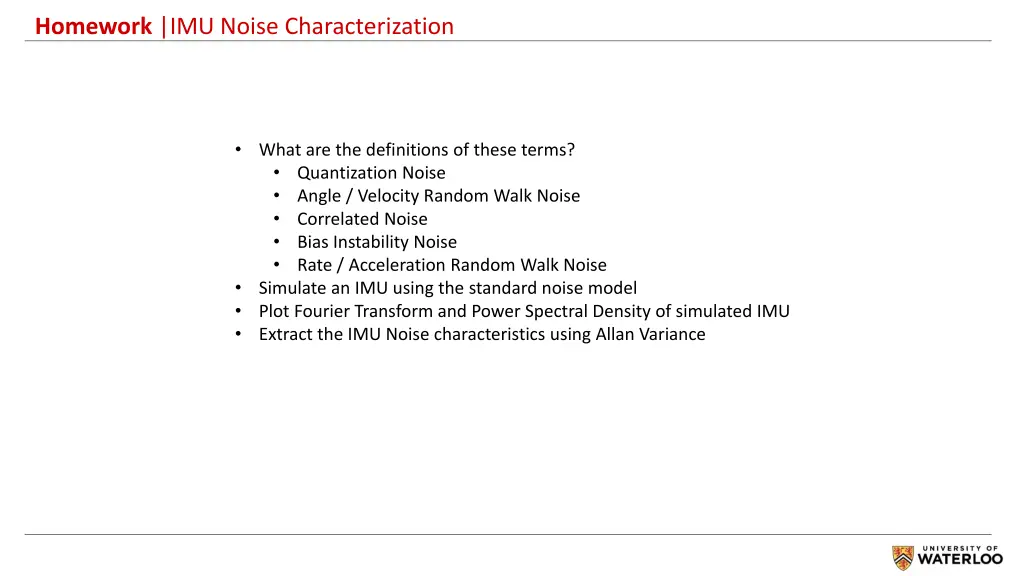 homework imu noise characterization