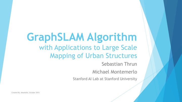 graphslam algorithm with applications to large