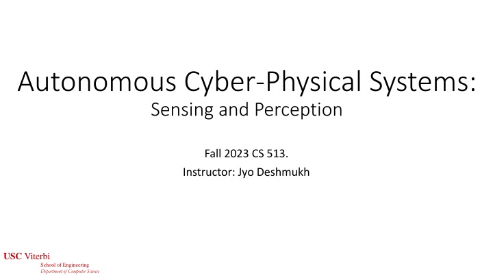 autonomous cyber physical systems sensing