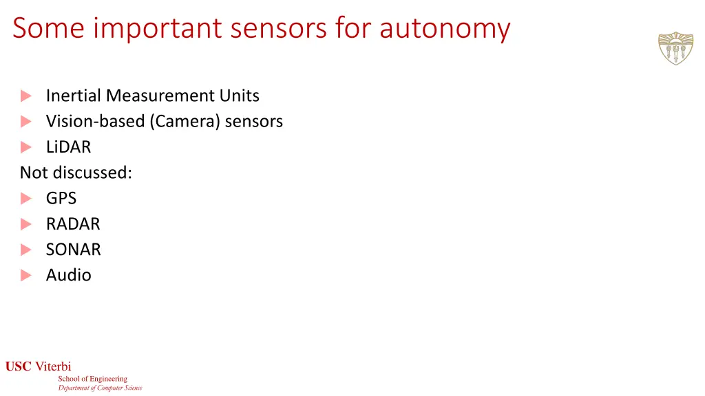 some important sensors for autonomy