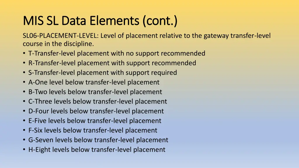 mis sl data elements cont mis sl data elements 3