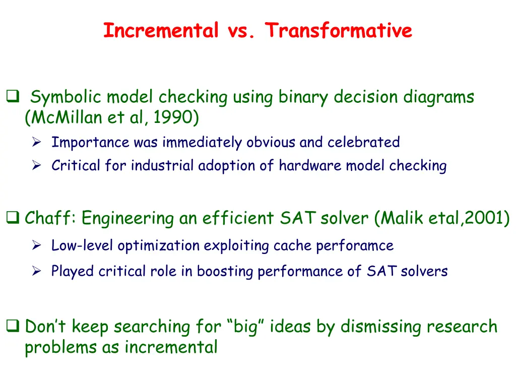 incremental vs transformative