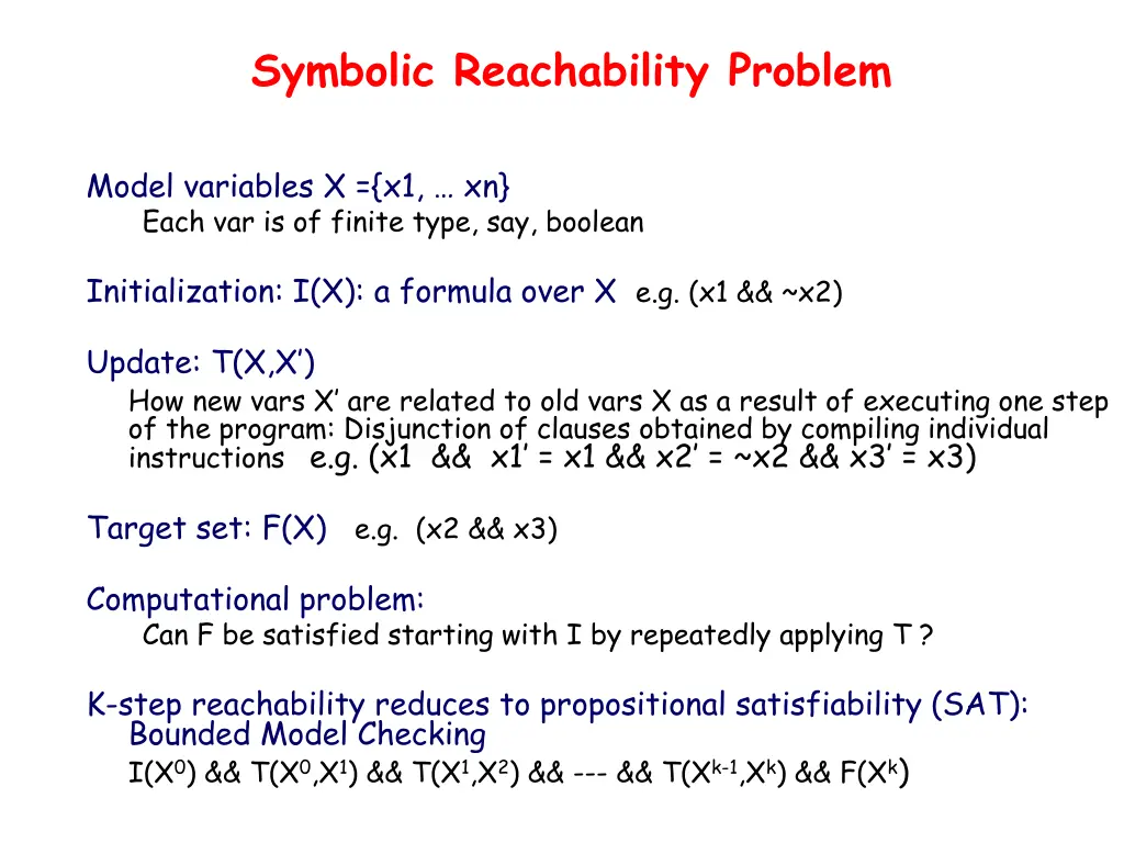 symbolic reachability problem