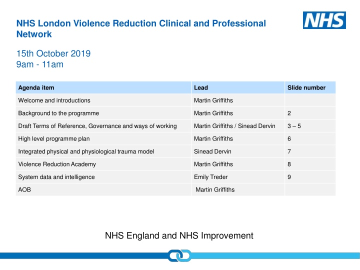 nhs london violence reduction clinical