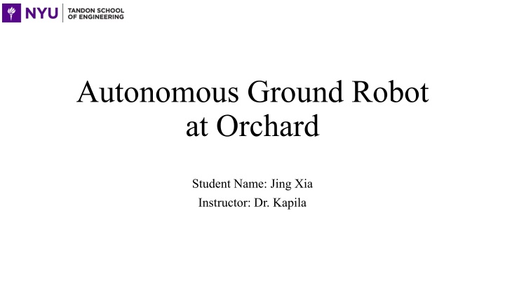 autonomous ground robot at orchard