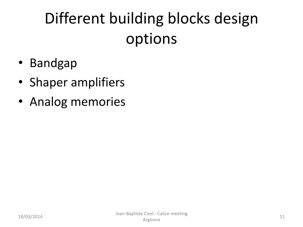 different building blocks design options