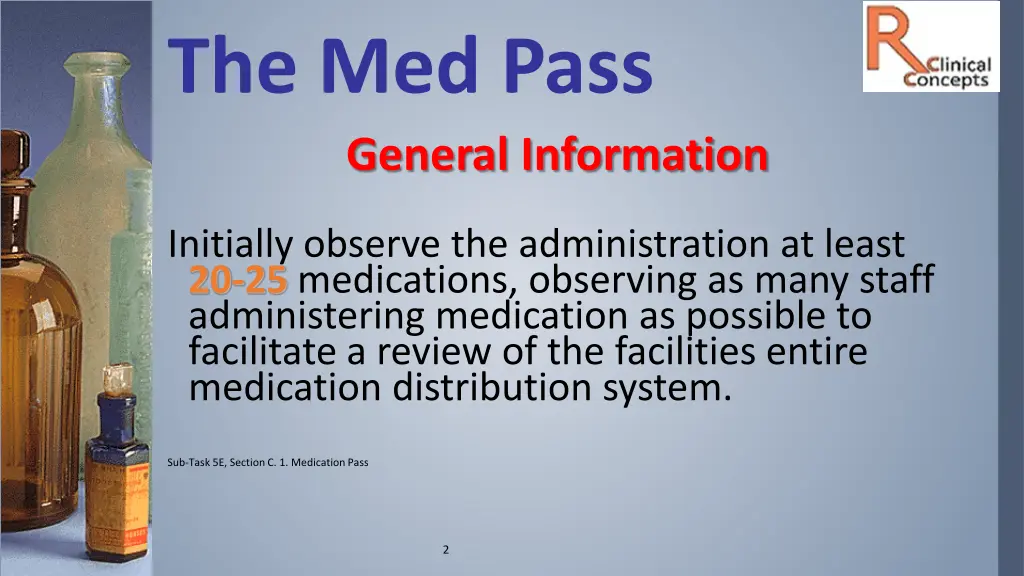 the med pass general information