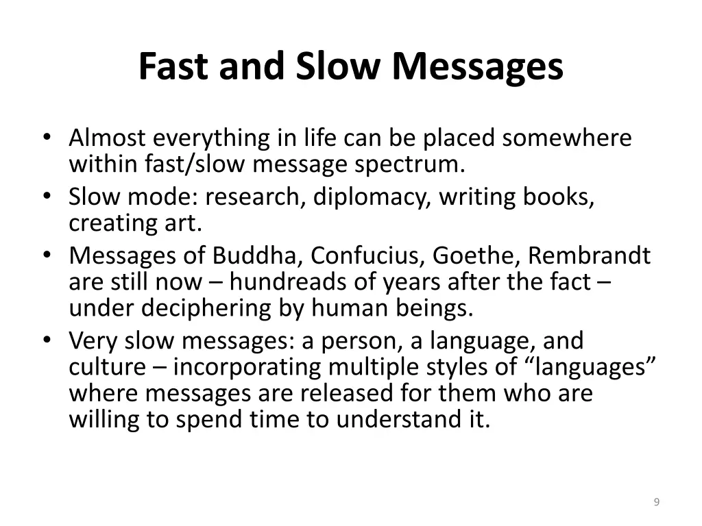 fast and slow messages 1