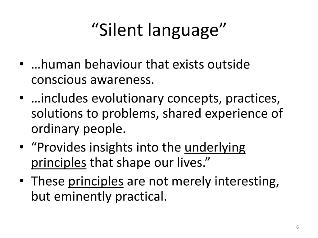 silent language