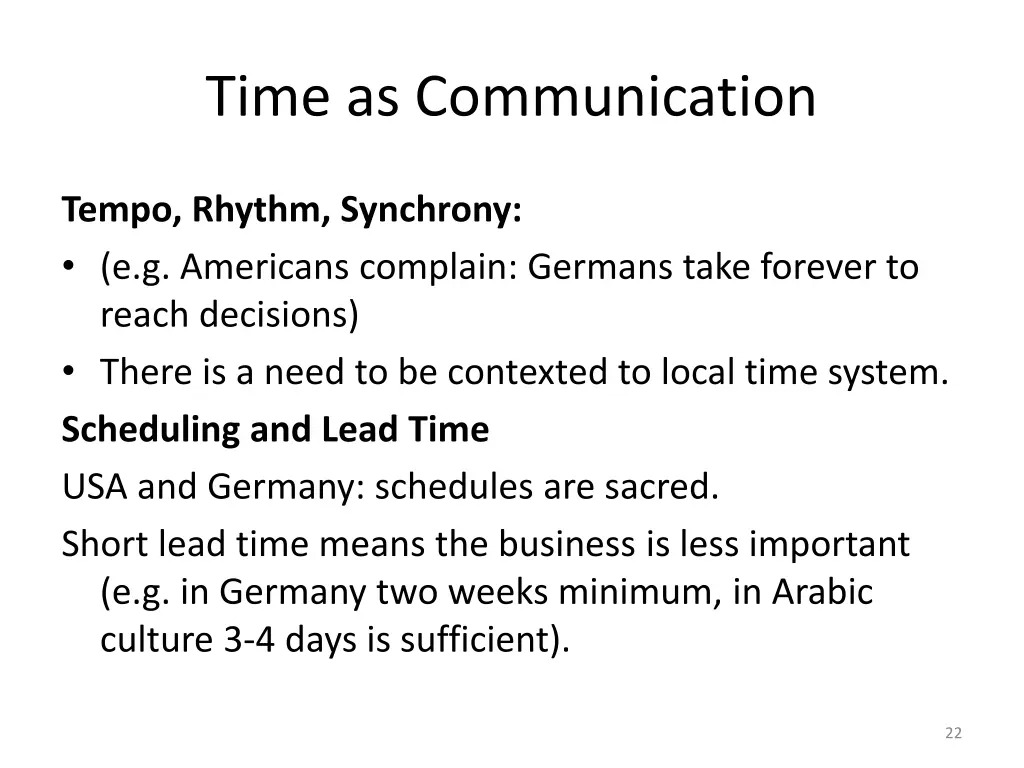 time as communication