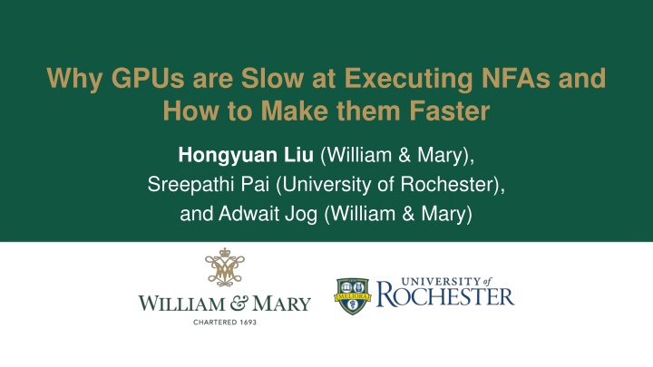 why gpus are slow at executing nfas