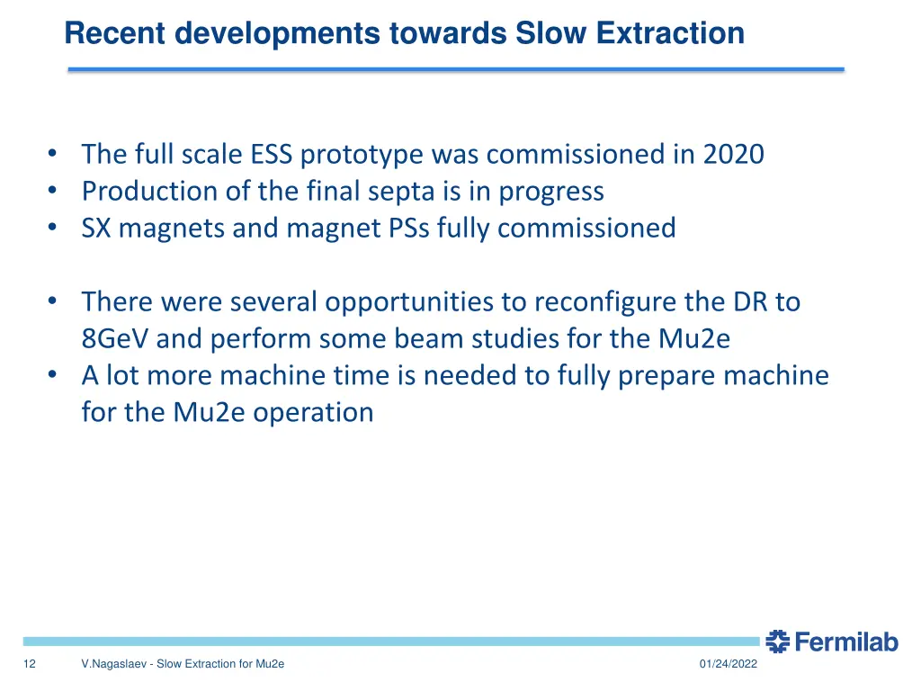 recent developments towards slow extraction