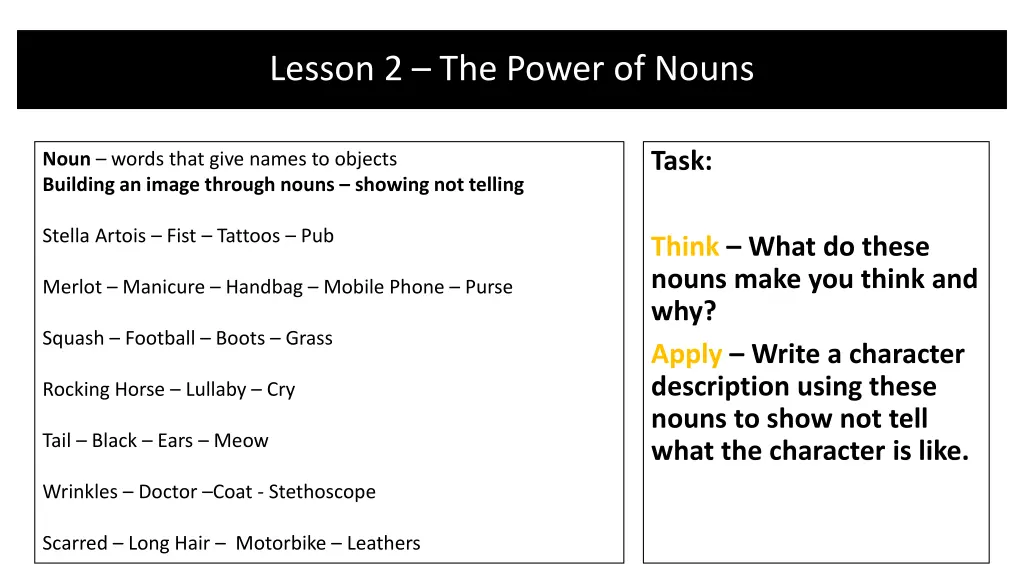 lesson 2 the power of nouns