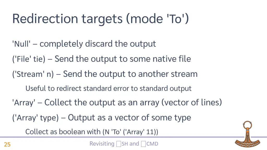 redirection targets mode to