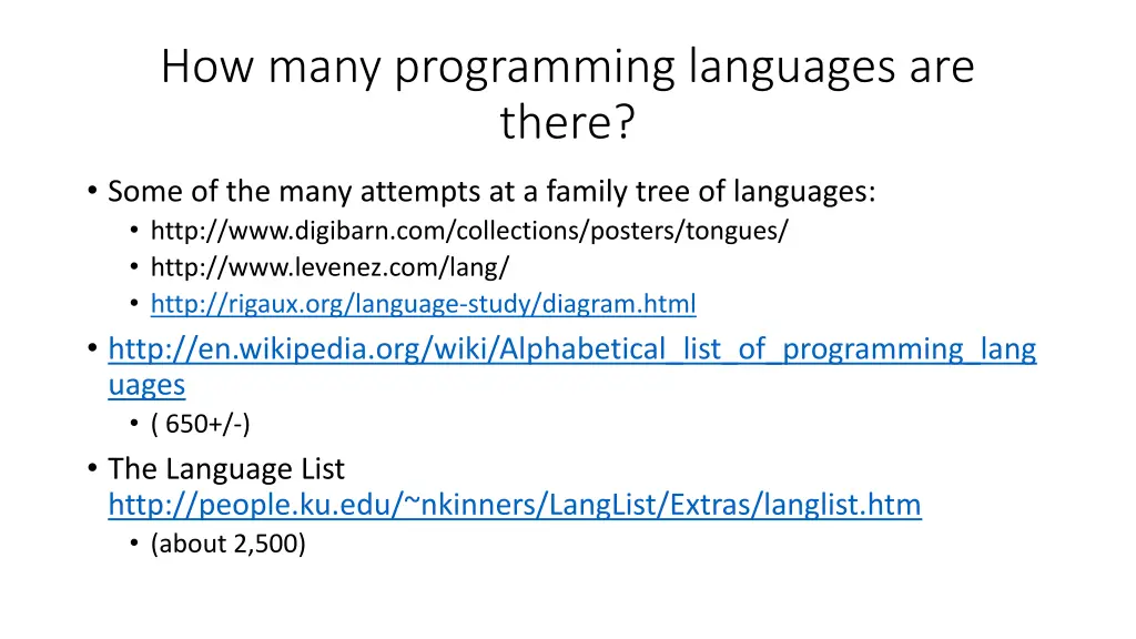 how many programming languages are there