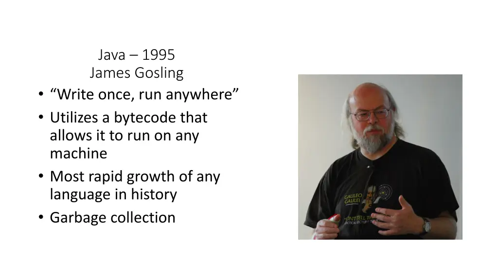 java 1995 james gosling