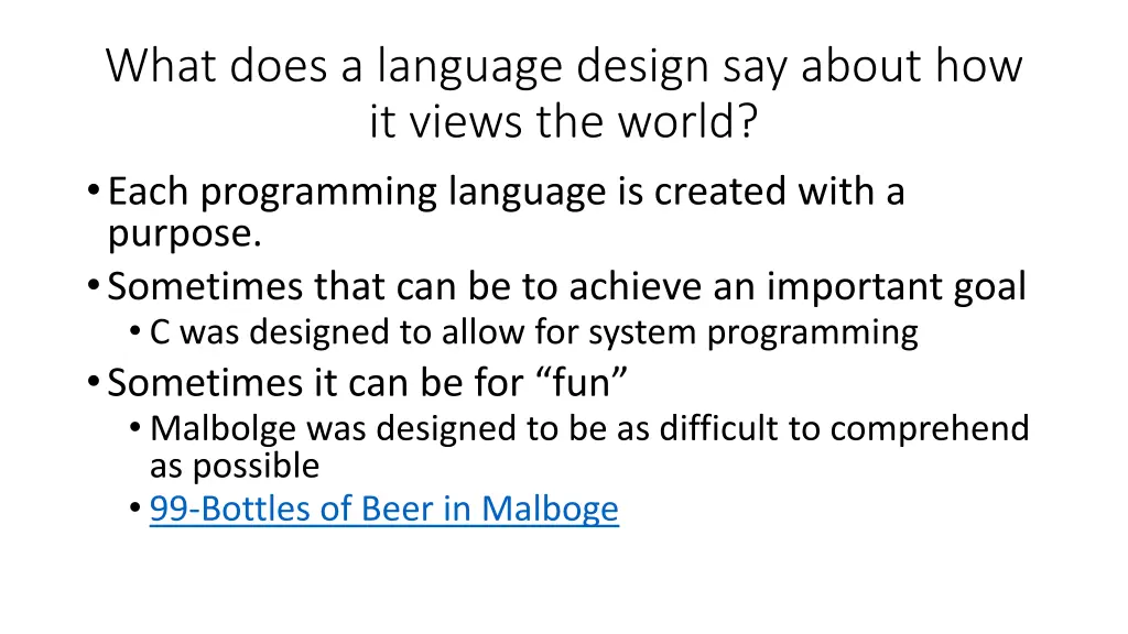 what does a language design say about