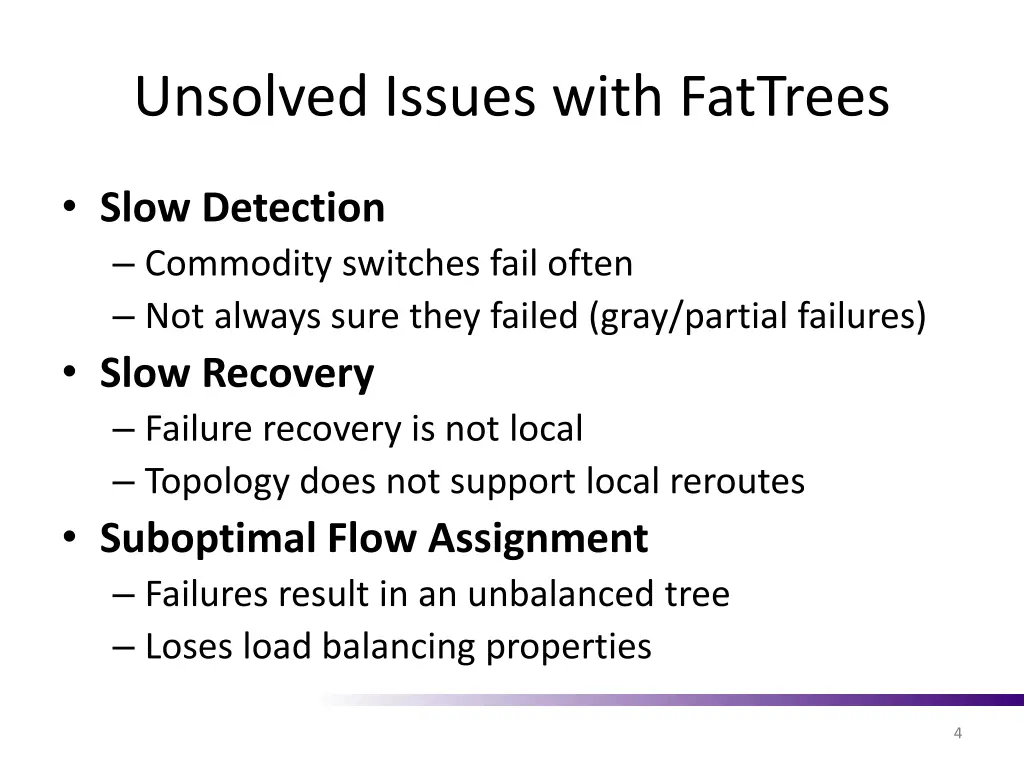 unsolved issues with fattrees