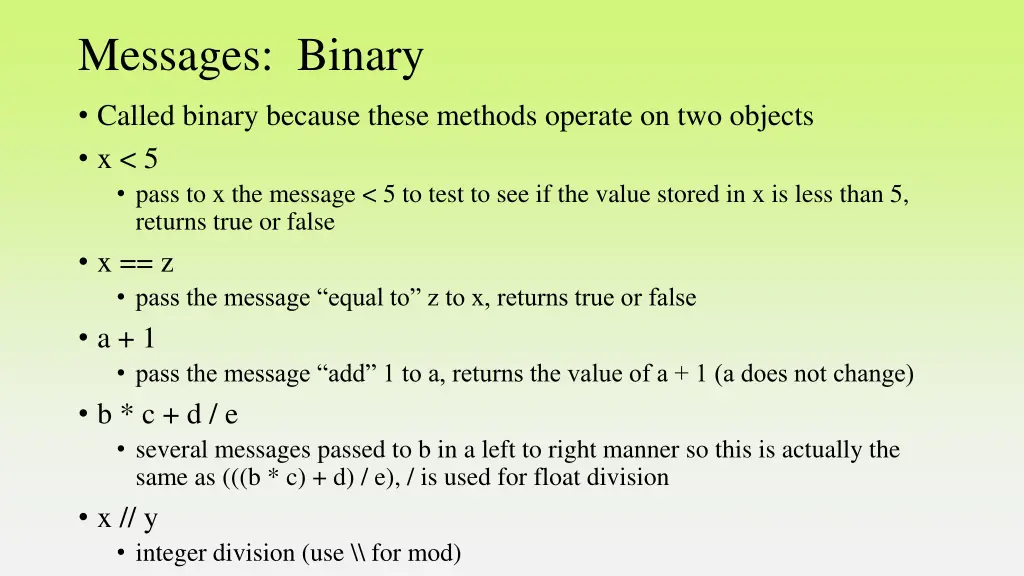 messages binary