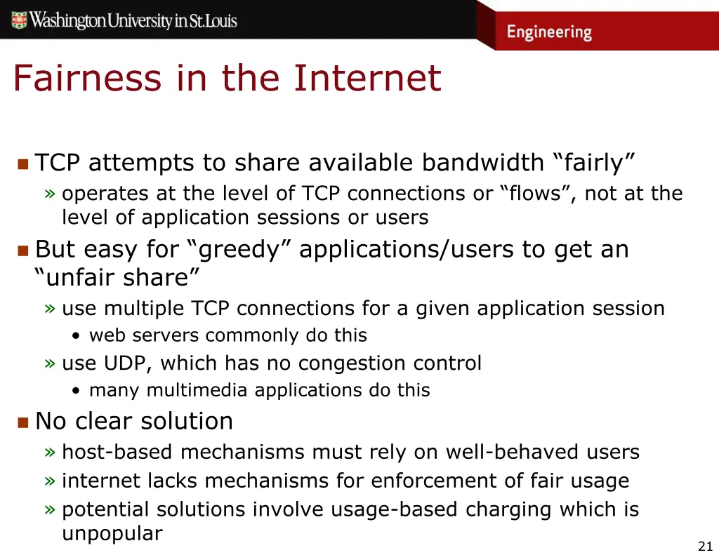 fairness in the internet