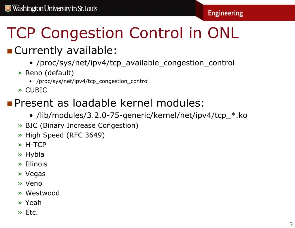 tcp congestion control in onl currently available