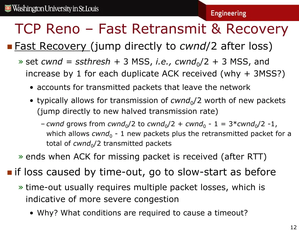 tcp reno fast retransmit recovery fast recovery