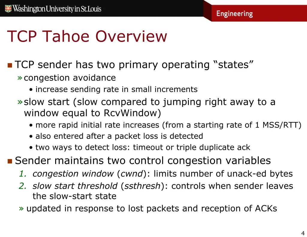 tcp tahoe overview