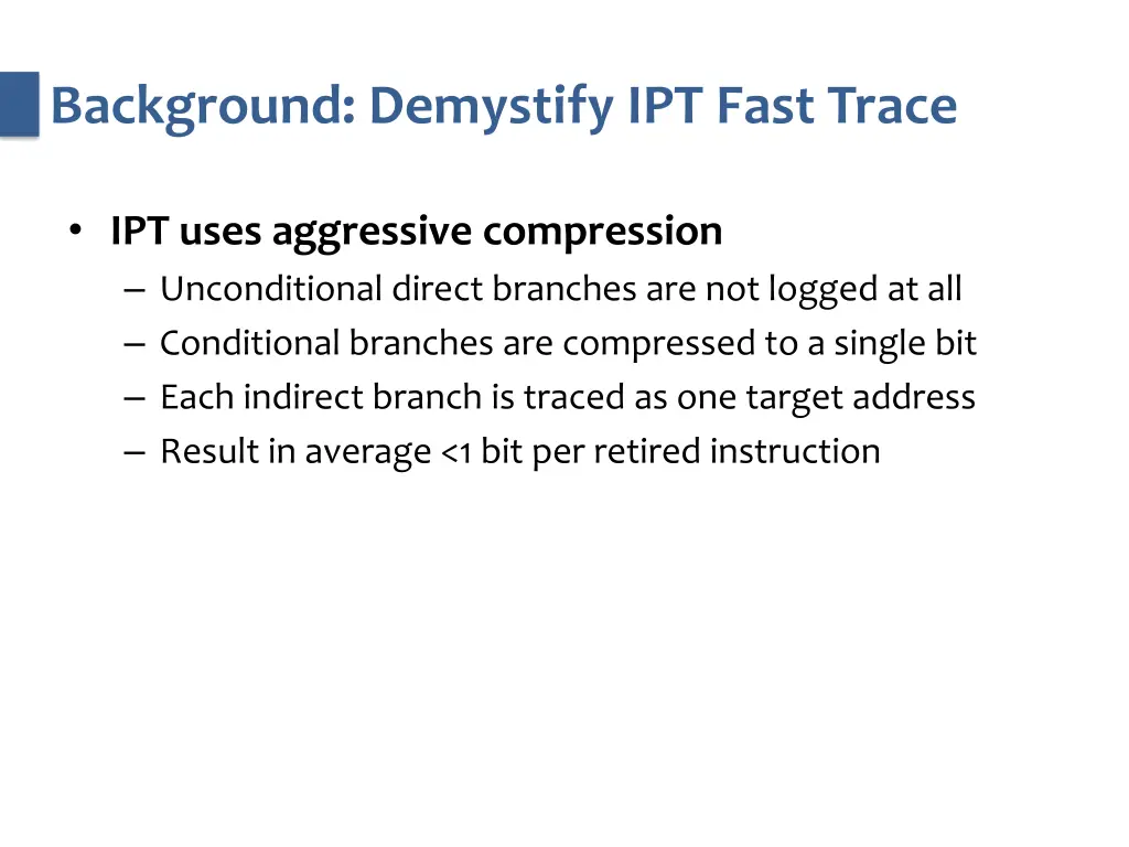 background demystify ipt fast trace