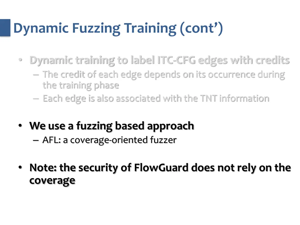 dynamic fuzzing training cont