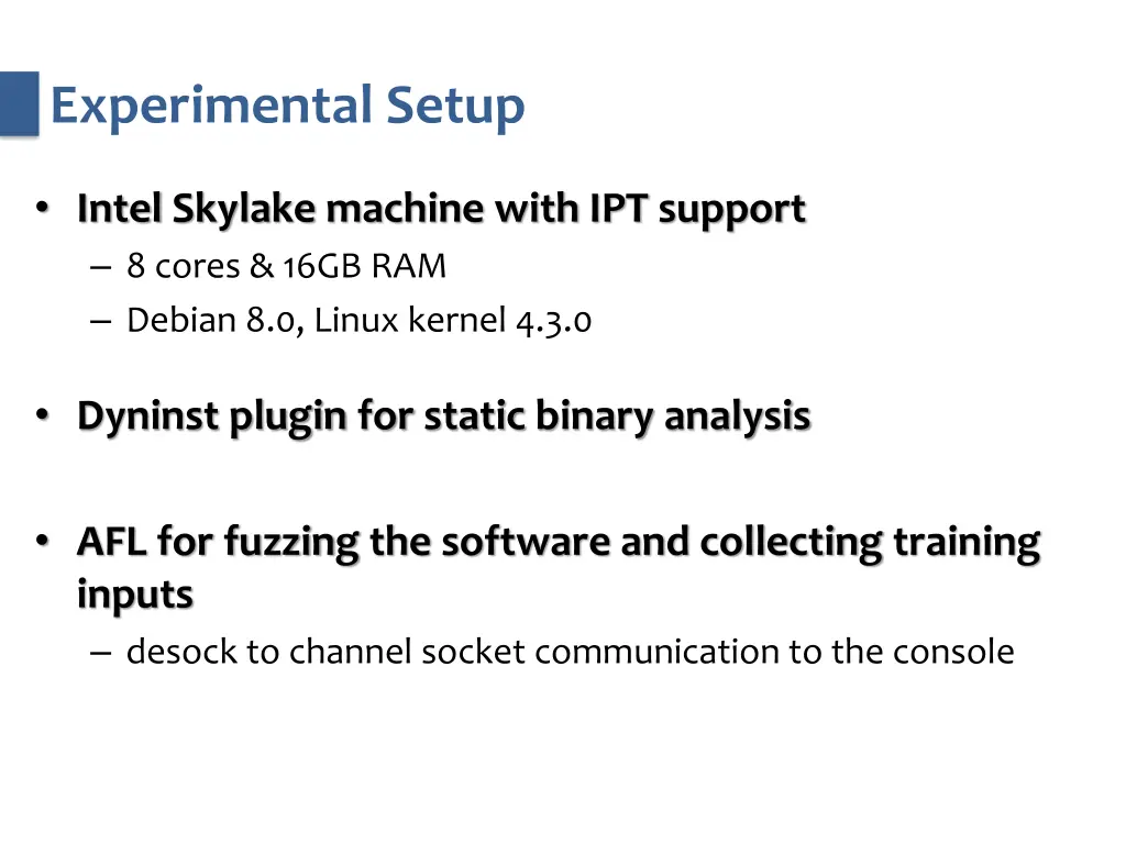 experimental setup