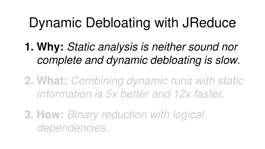 dynamic debloating with jreduce 2