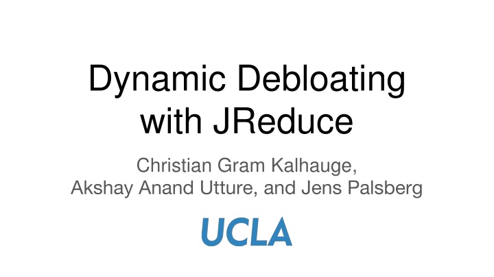 dynamic debloating with jreduce