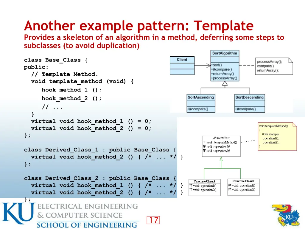 another example pattern template provides