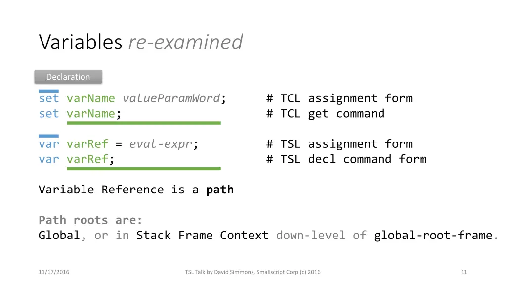 variables re examined