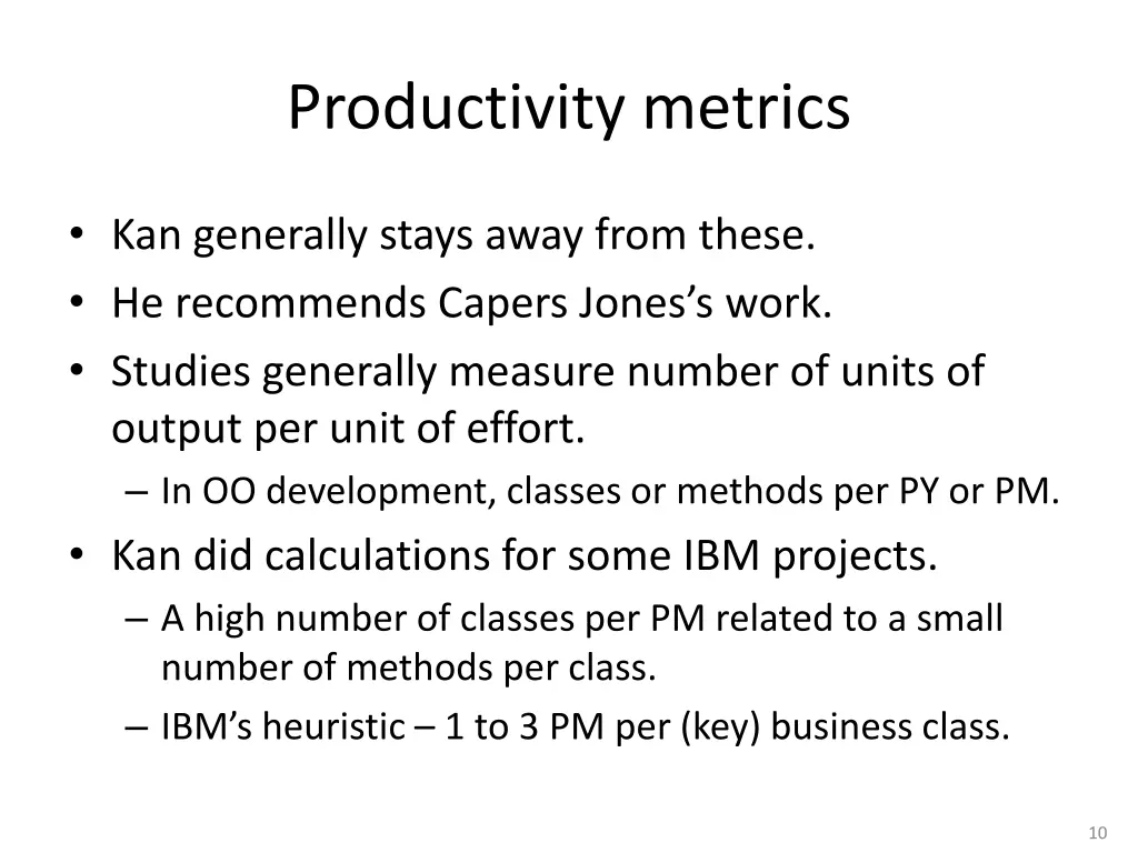 productivity metrics