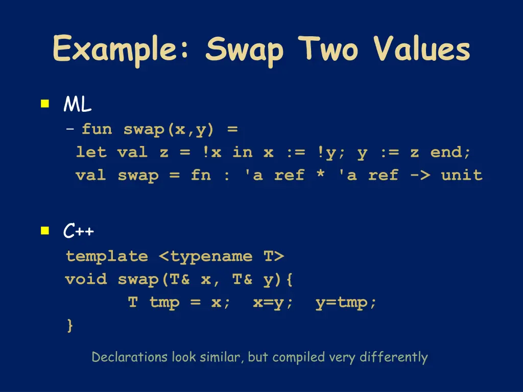 example swap two values