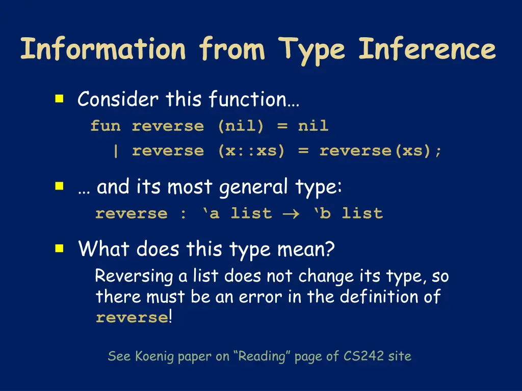 information from type inference