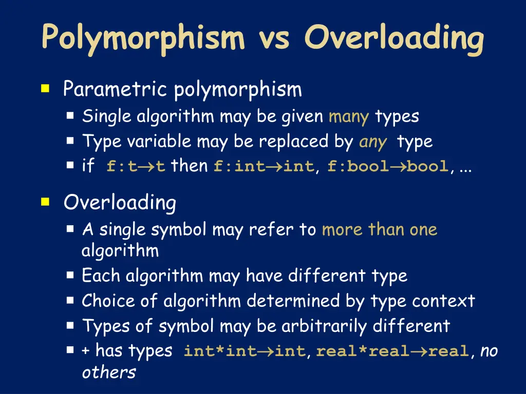 polymorphism vs overloading