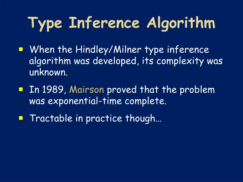 type inference algorithm