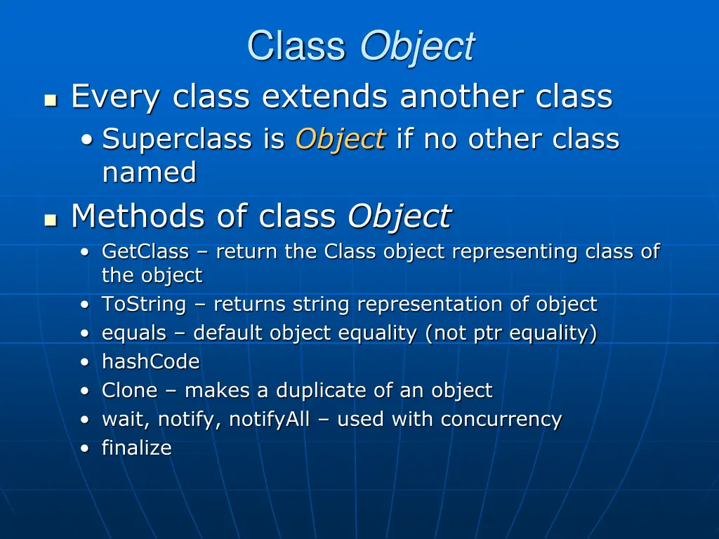 class object