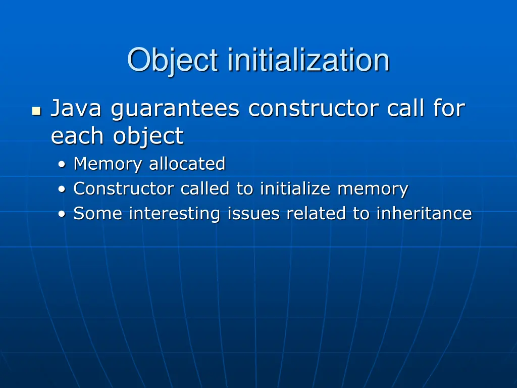 object initialization