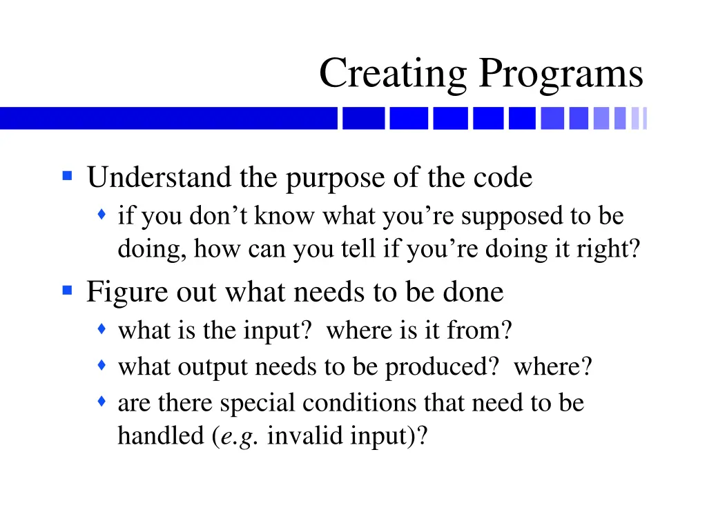 creating programs