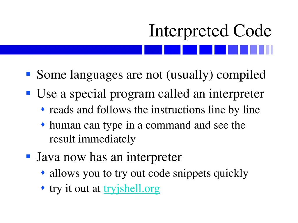 interpreted code