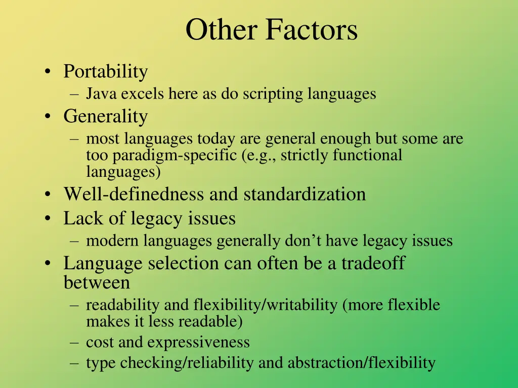 other factors