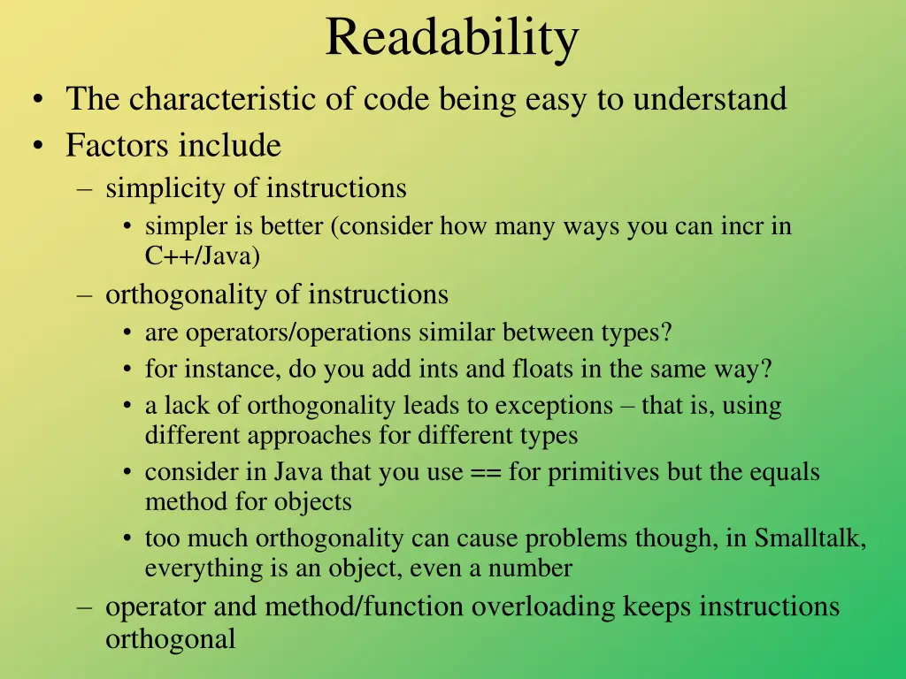 readability