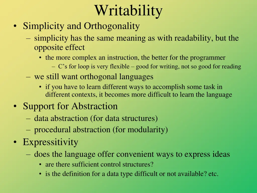 writability