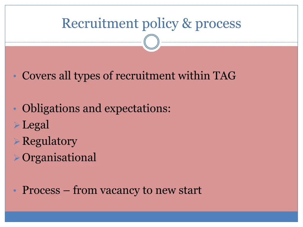 recruitment policy process