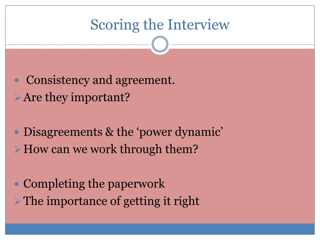 scoring the interview